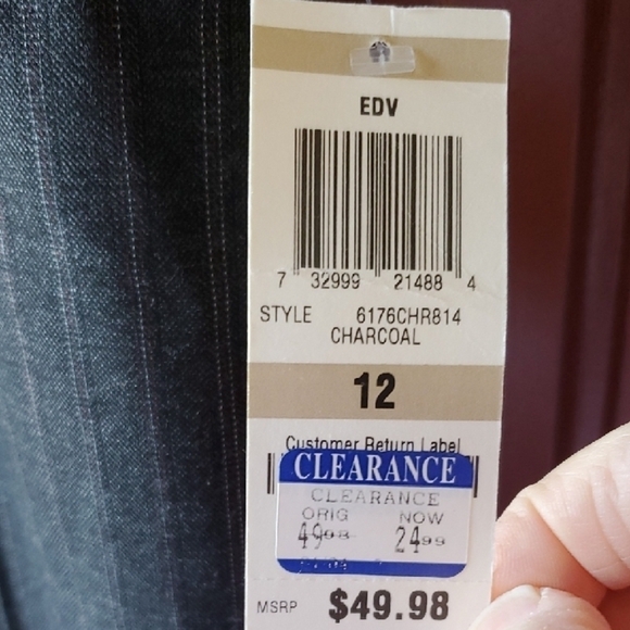 Charter Club Black and Gray Boot Cut Flare Pants Katherine Fit Size 12 - Picture 4 of 10